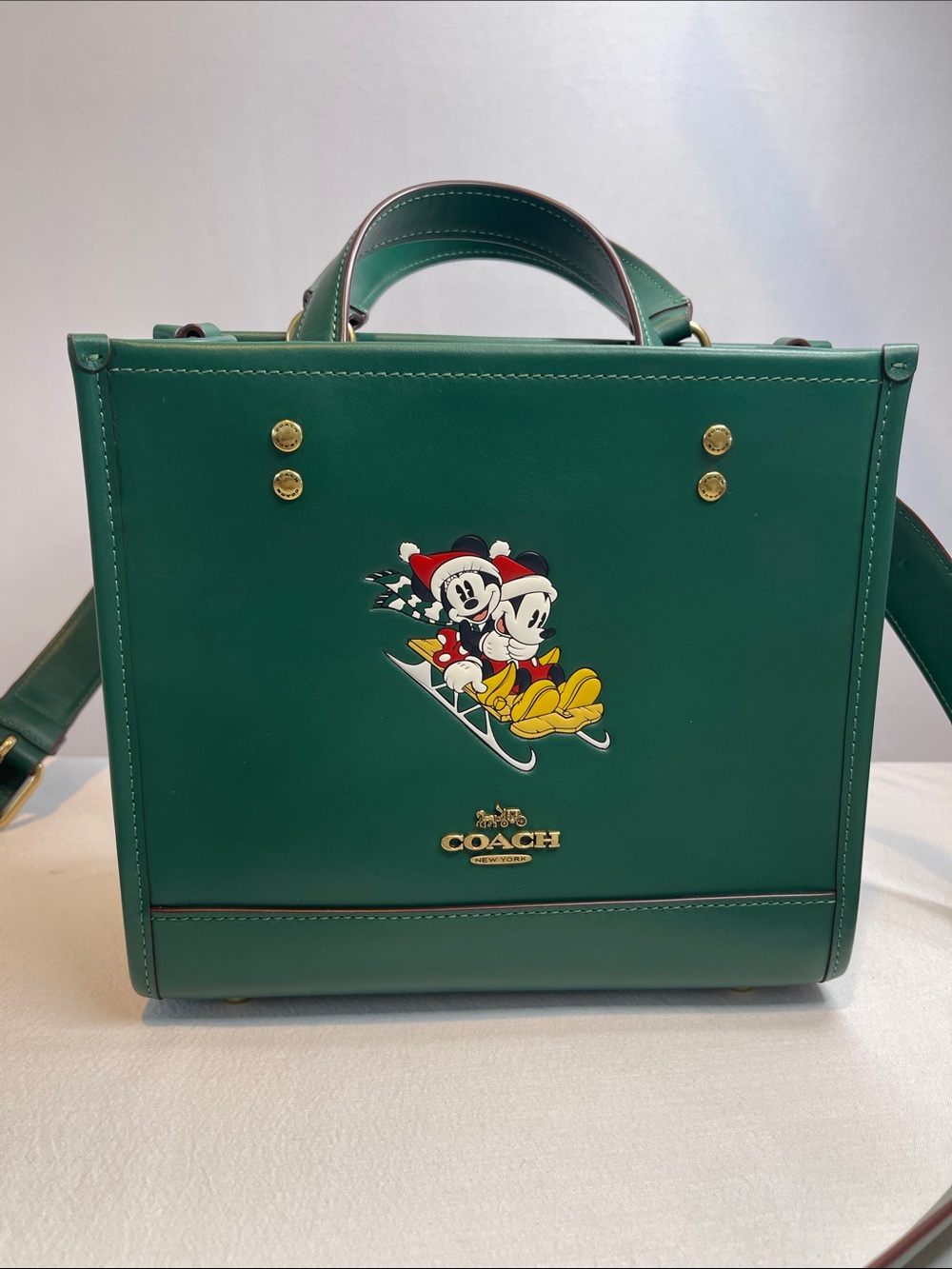 Coach x Disney CM844 100th Anniversary Mickey & Minnie Ski Tote Crossbody Bag